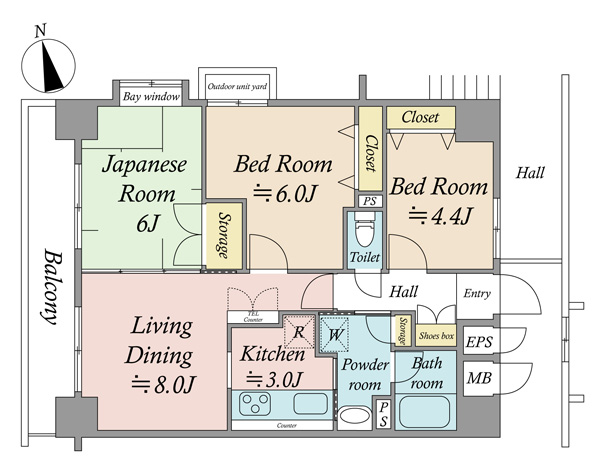 サントーア西日暮里の間取図