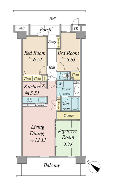 オーベルグランディオベイ・フロントの間取図