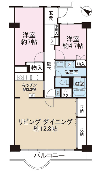 鎌倉ロジュマンＡ棟の間取図