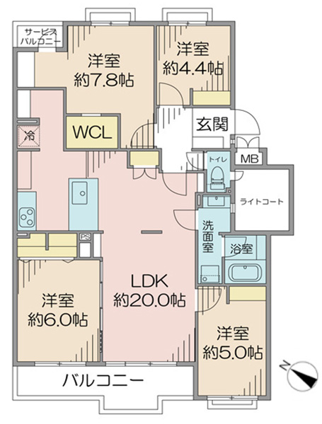 第四稲毛ハイツ　１号棟の間取図