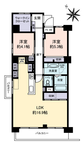 コープ野村梅島の間取図
