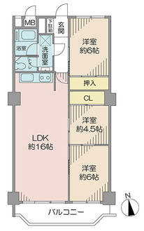 市川国府台マンションの間取図