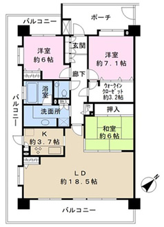 アクアウイング３５３の間取図