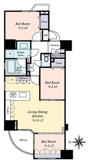 レジデンシャルステートタワー南千住の間取図