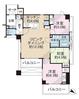 アルカーデン本郷台ＷＩＮＧの間取図
