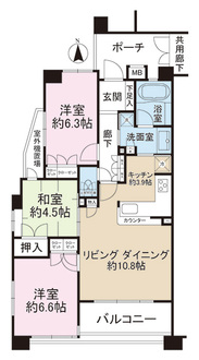 Ｄ’クラディア藤沢鵠沼ユナイトアクシスの間取図