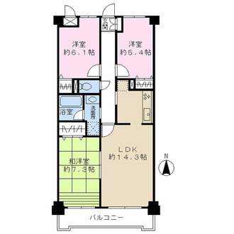 ライオンズマンション蘇我・青葉の森公園の間取図