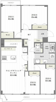 市川グリーンハイツの間取図