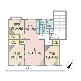 真砂サンハイツ２棟の間取図