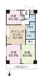 ライオンズマンション東白楽の間取図