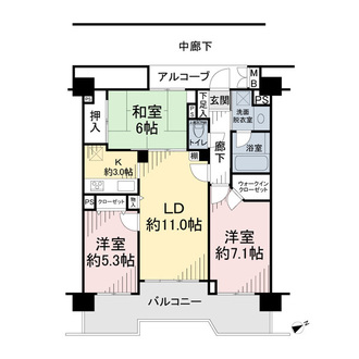 ヴェラハイツ松戸岩瀬の間取図