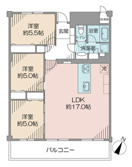市川パークハイツの間取図