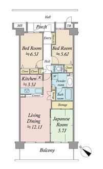 オーベルグランディオベイ・フロントの間取図