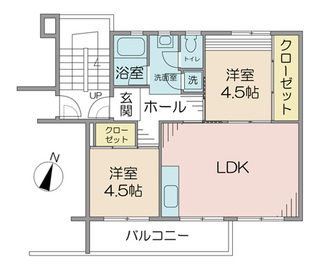 夏見台団地　１０号棟の間取図