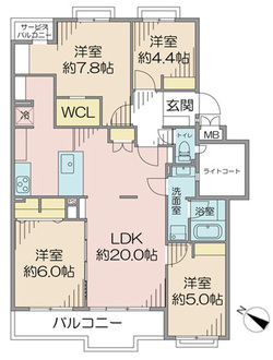 第四稲毛ハイツ　１号棟の間取図
