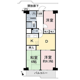 蕨サンハイツの間取図
