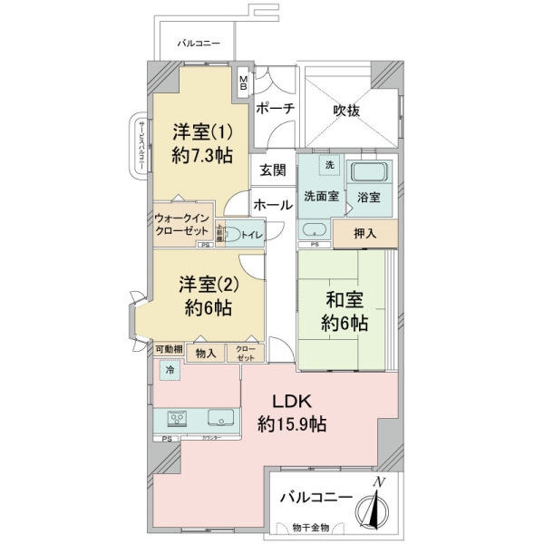 エンゼルハイムリバーサイド武庫川の間取図