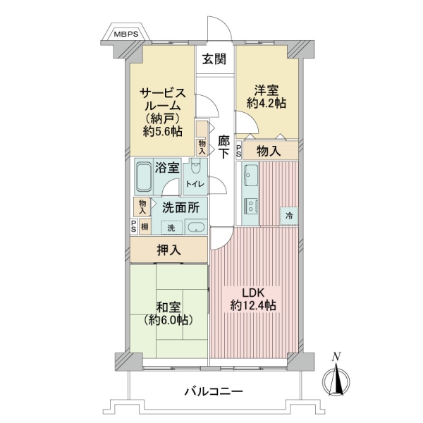 ファミリープラザ宝塚Ｂ棟の間取図