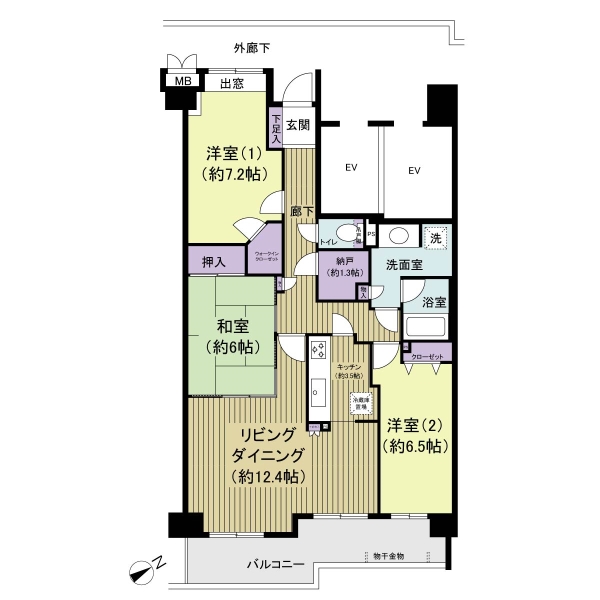 ハイホーム稲毛チェリーヒルズの間取図