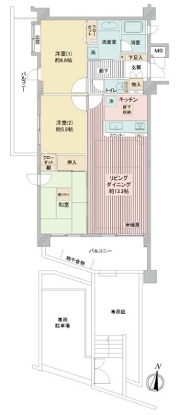 ダイアパレス北浦和の間取図