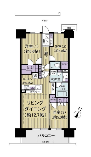 オーベルグランディオ平井の間取図