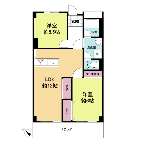 ソミュール桜が丘B棟の間取図