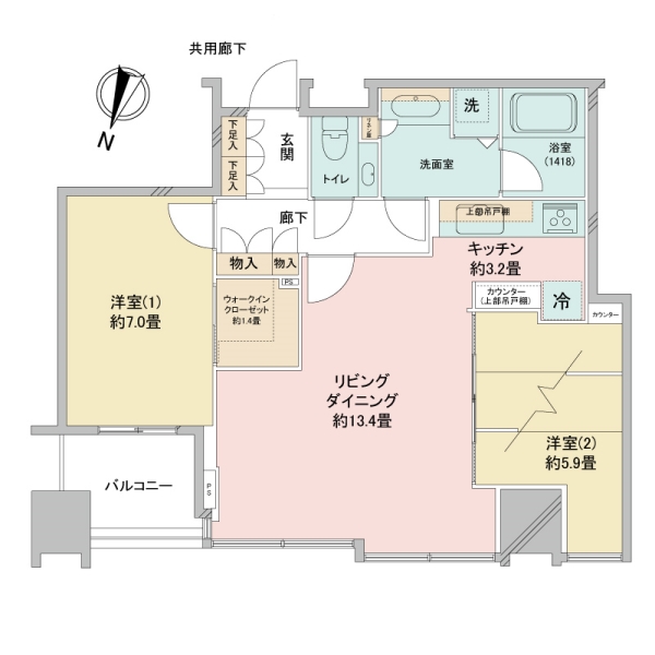 大崎ウエストシティタワーズE棟の間取図