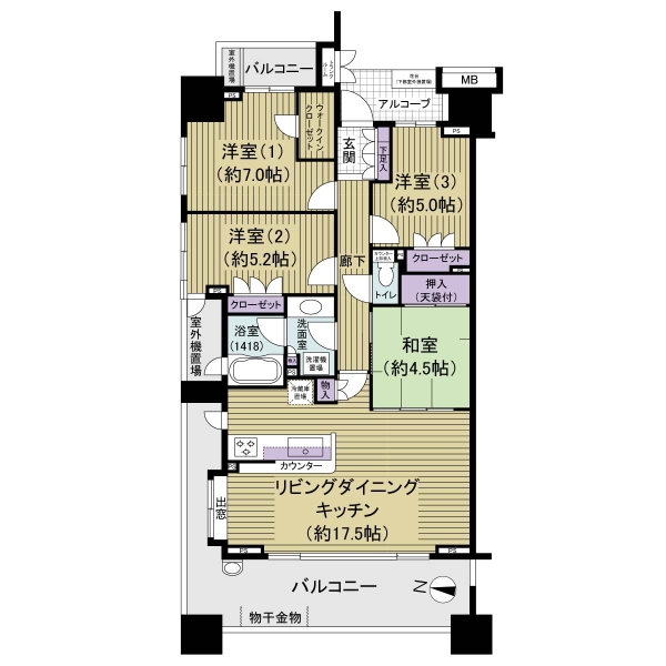 東京テラスB棟の間取図