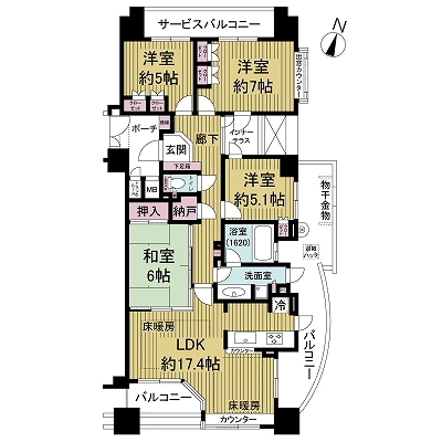 パークスクエア城東ＩＶ番館の間取図
