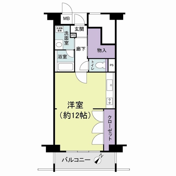 千舟リバーサイドヴィラＢ棟の間取図