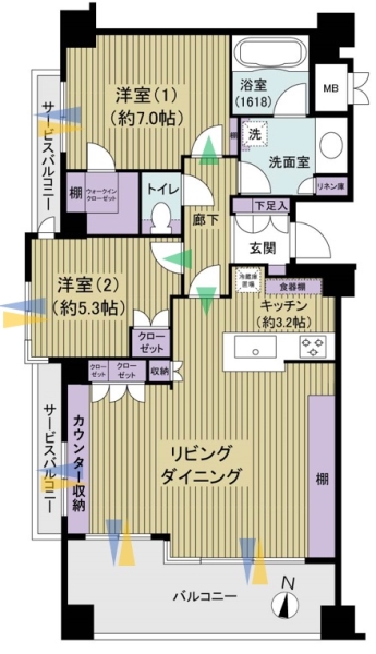 フォーリアコート千歳船橋の間取図