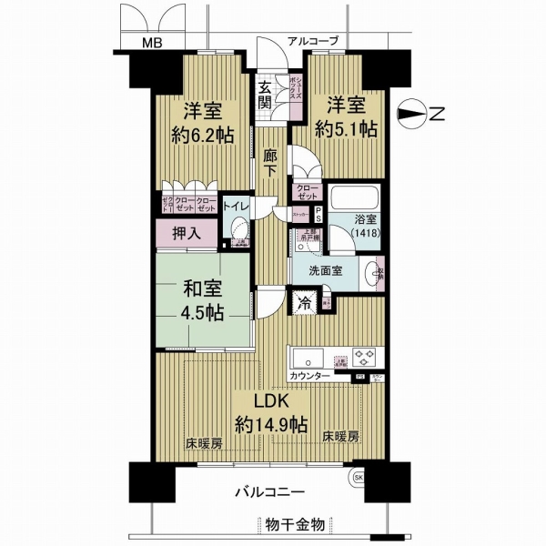 ブランズシティ上新庄の間取図