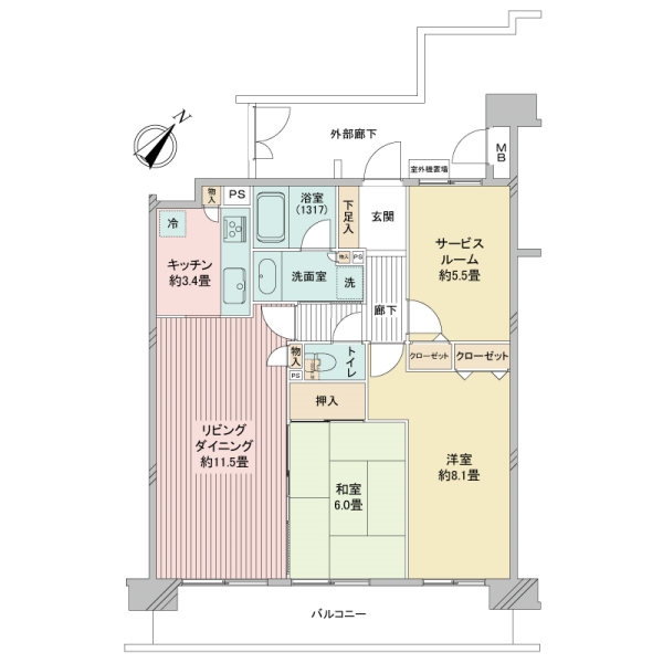 コスモ川口朝日町の間取図