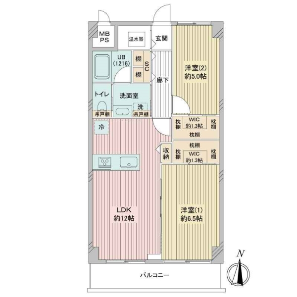 マンション川崎大師ガーデニアの間取図