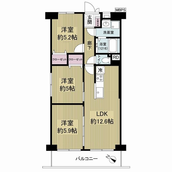 螢池スカイハイツの間取図