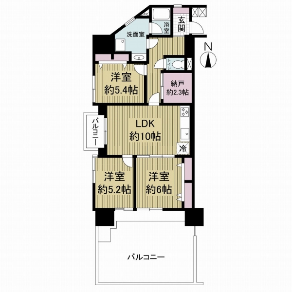 庄内コーポラスＡ棟の間取図