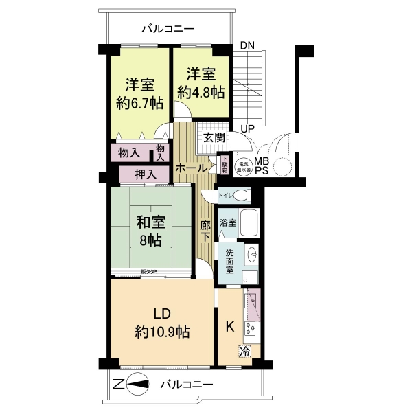 千里台スカイハイツC棟の間取図