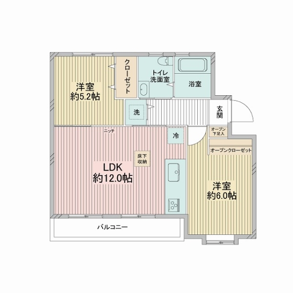 屏風ヶ浦住宅１棟の間取図