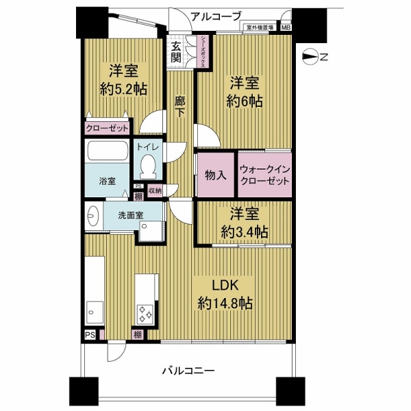 ローレルコートデュオ西本町の間取図