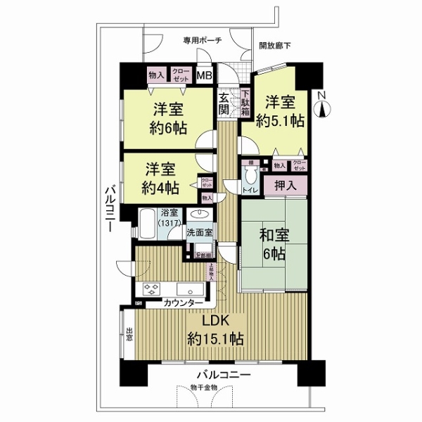 ファミール天神橋グリーンアベニューの間取図