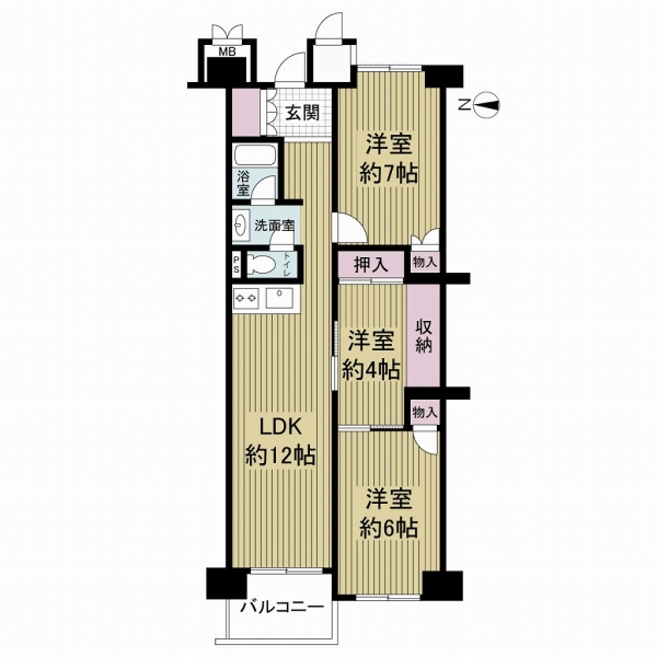 新北野第二コーポの間取図
