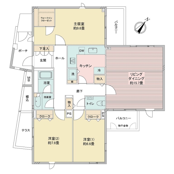 モアクレスト菊名Eの間取図