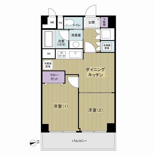 東陽町公園ハイツ１番館の間取図