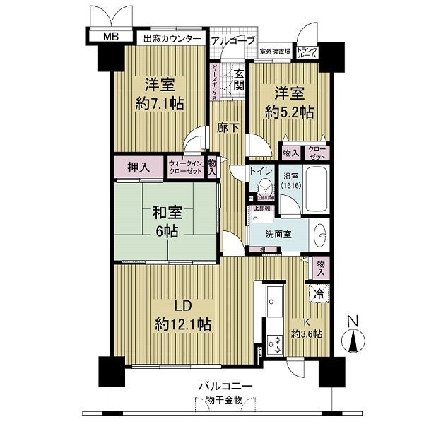 モンセーヌ住吉川公園1番館の間取図