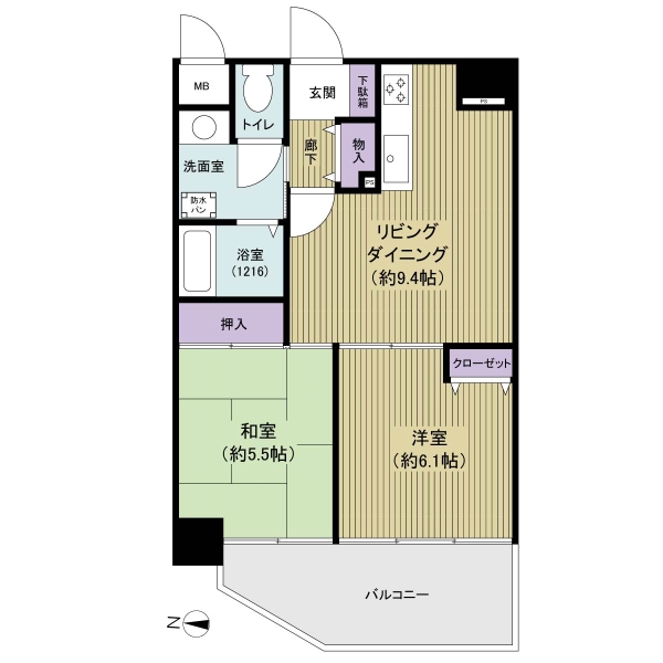 田園キャッスル町屋の間取図
