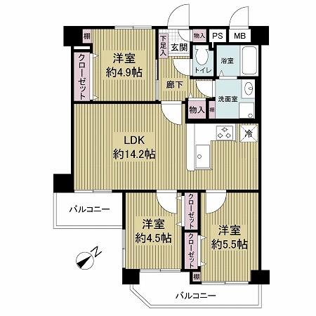 ルネ山坂の間取図