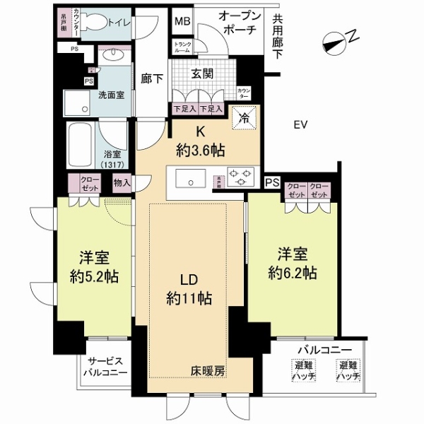 Ｂｒｉｌｌｉａ淀屋橋の間取図
