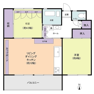 汐見台団地１４１２号棟の間取図