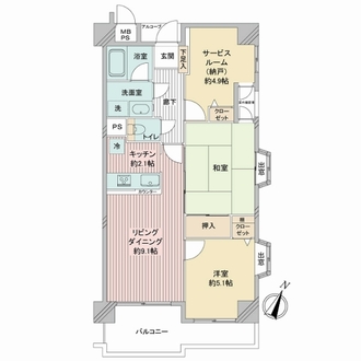 ライオンズマンション横浜中央の間取図