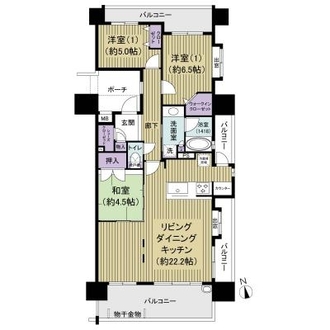 エイリックタウン箱崎公園ファミリアＥＡＳＴ棟の間取図